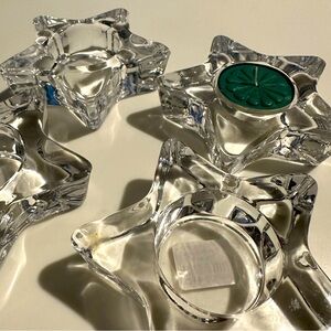 Crate & Barrel Star Tea Light Clear- Four NWT